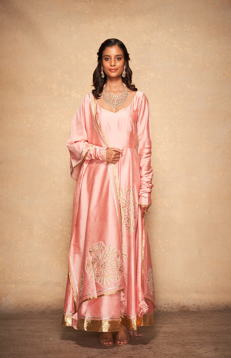 Pink Rose Gota Anarkali