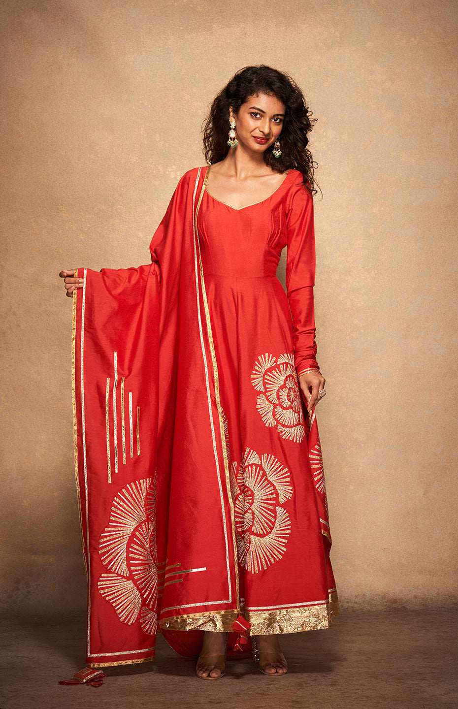 Red Rose Gota Anarkali