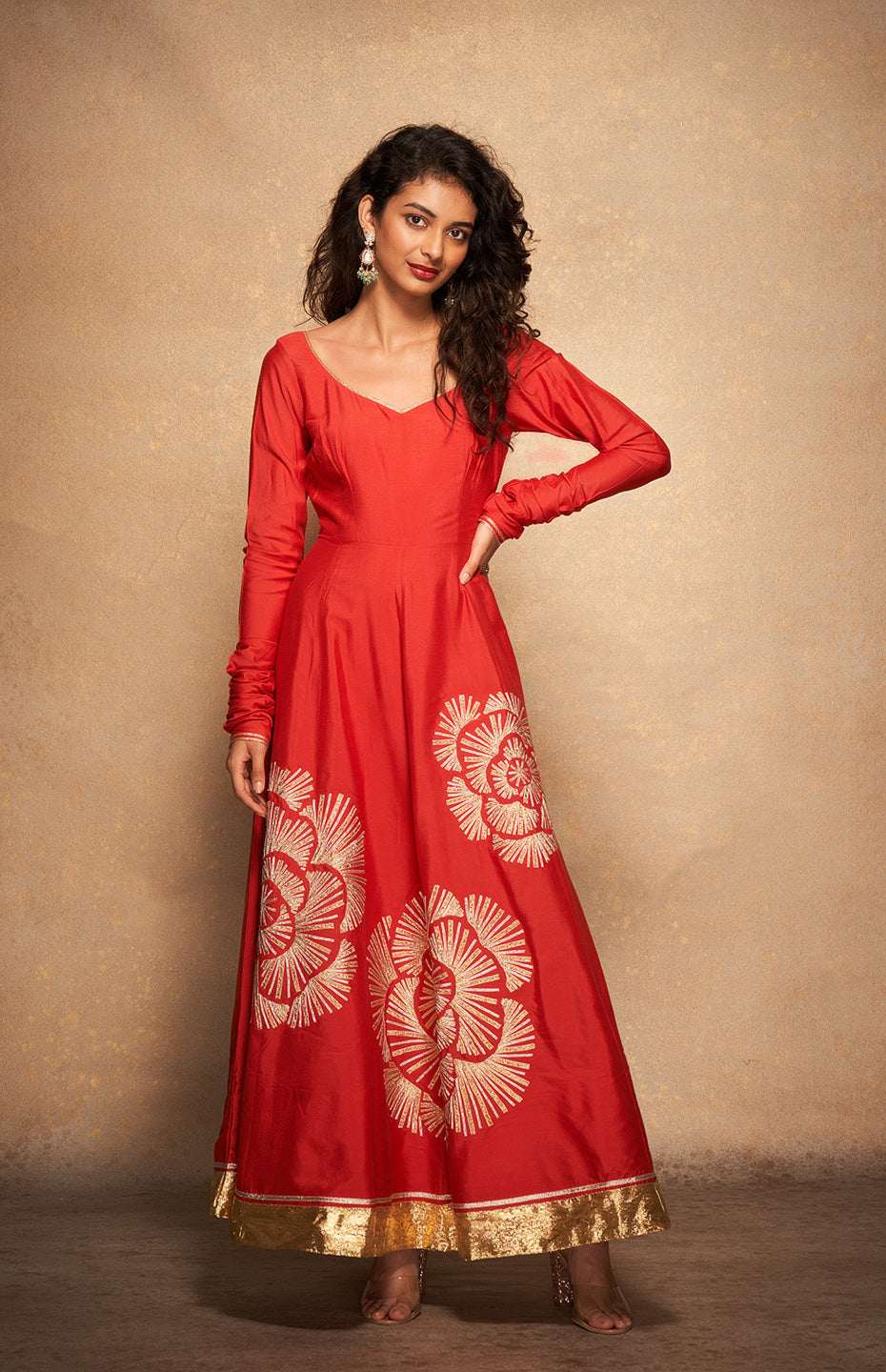 Red Rose Gota Anarkali