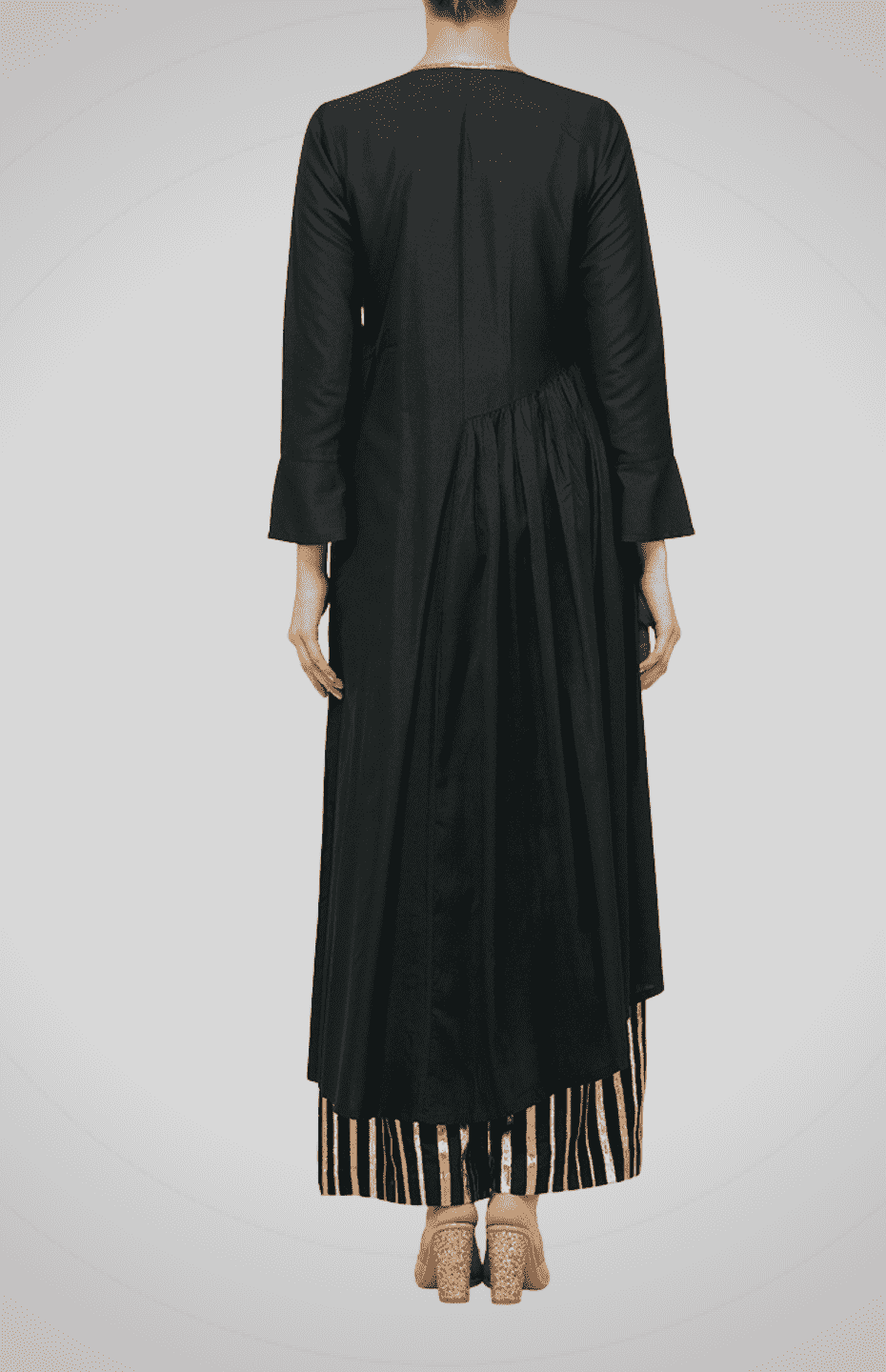Black Asymmetrical Go-Dart Kurta