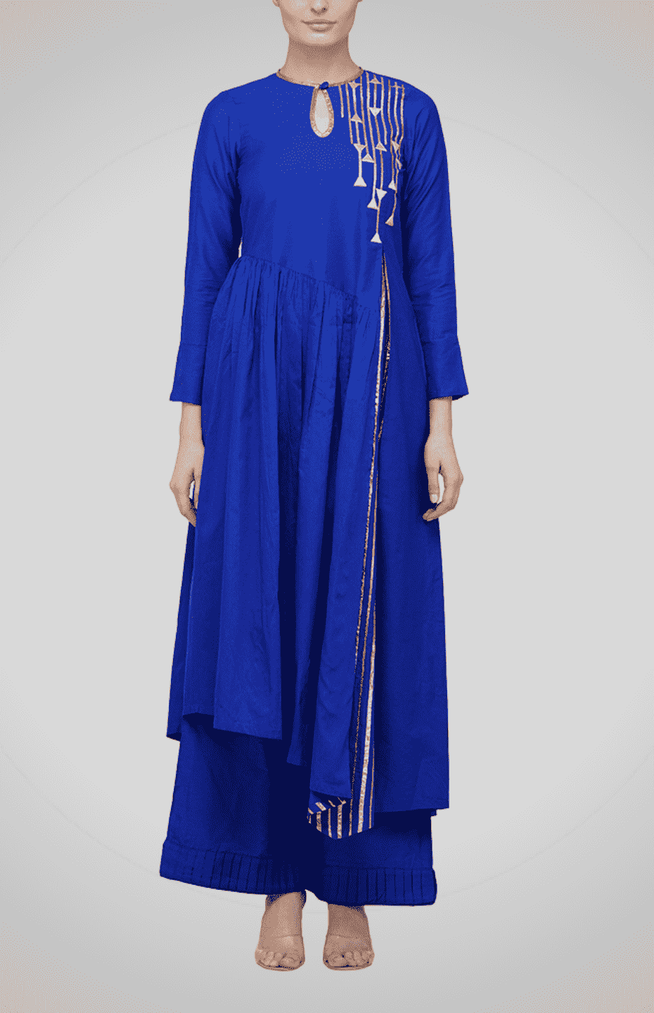 Blue Asymmetrical Go-Dart Kurta