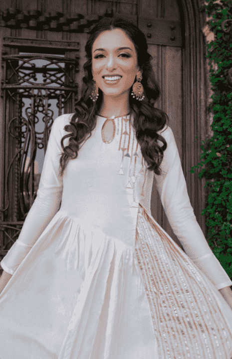 Off-White Asymmetrical Go Dart Kurta