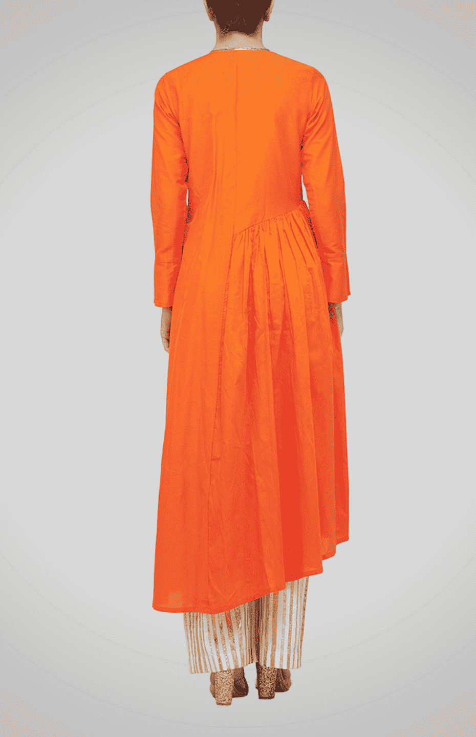 Orange Asymmetrical Go-Dart Kurta