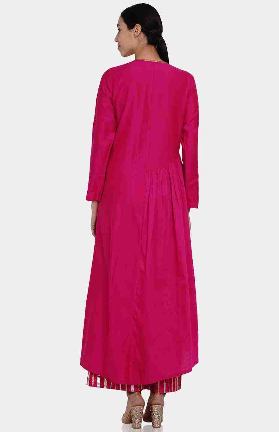 Pink Asymmetrical Go-Dart Kurta