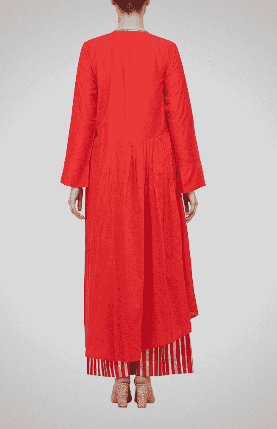 Red Asymmetrical Go-Dart Kurta