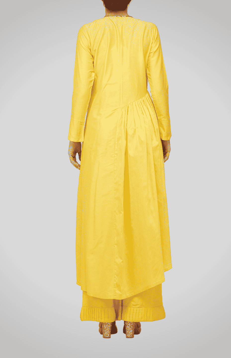 Yellow Asymmetrical Go-Dart Kurta