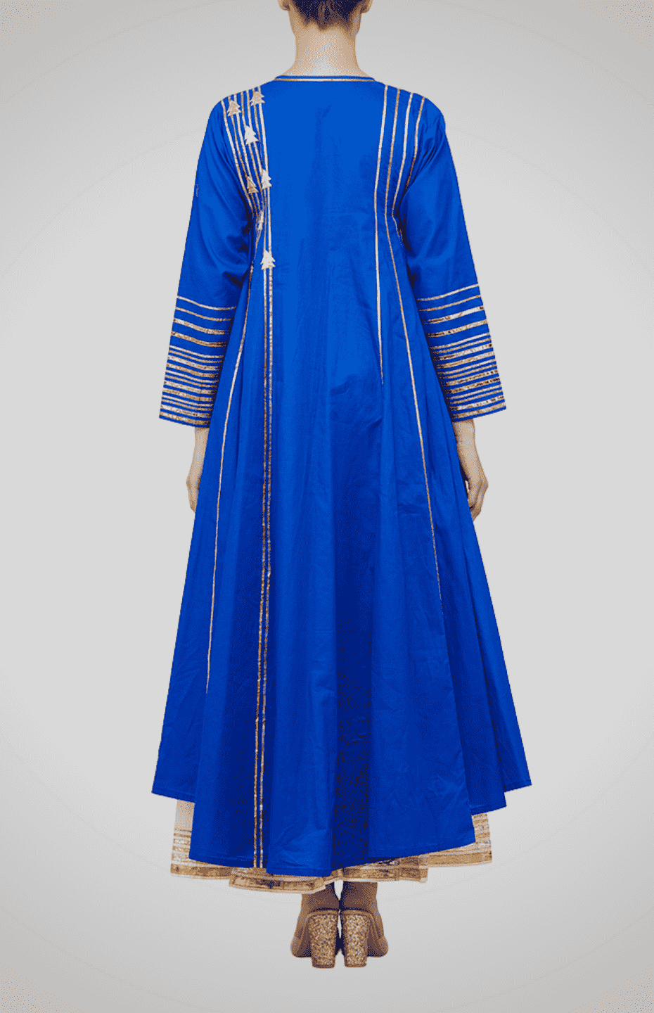 Blue Asymmetrical Gota Kali Kurta