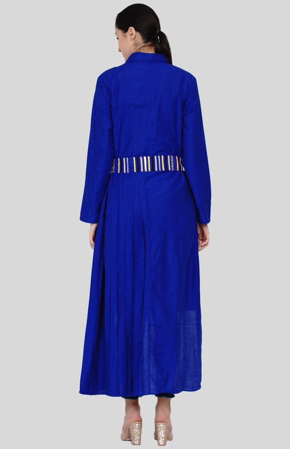 Blue Asymmetrical Pleated Tunic