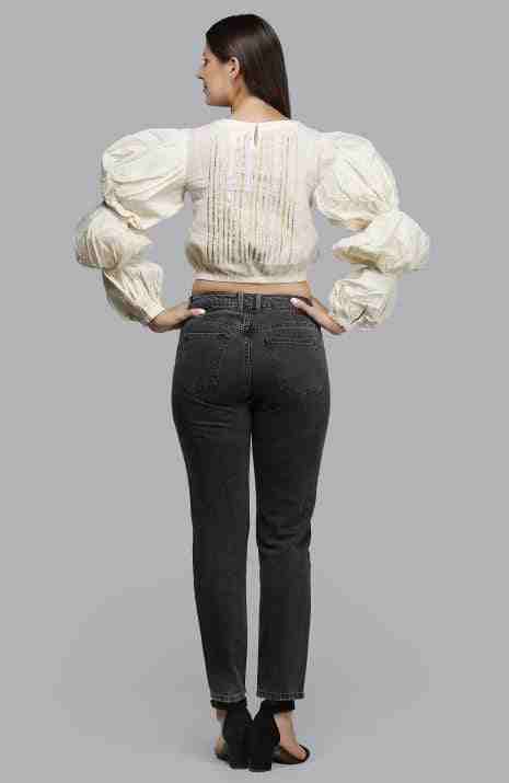 Off-White Bubble Sleeve Blouse