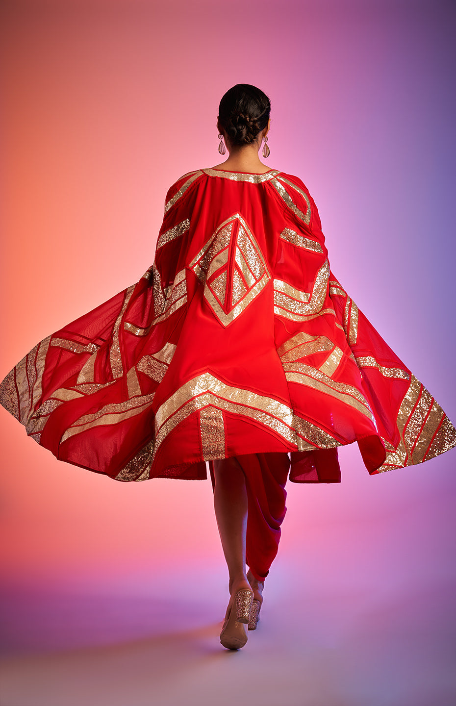 Red Sequins Cape