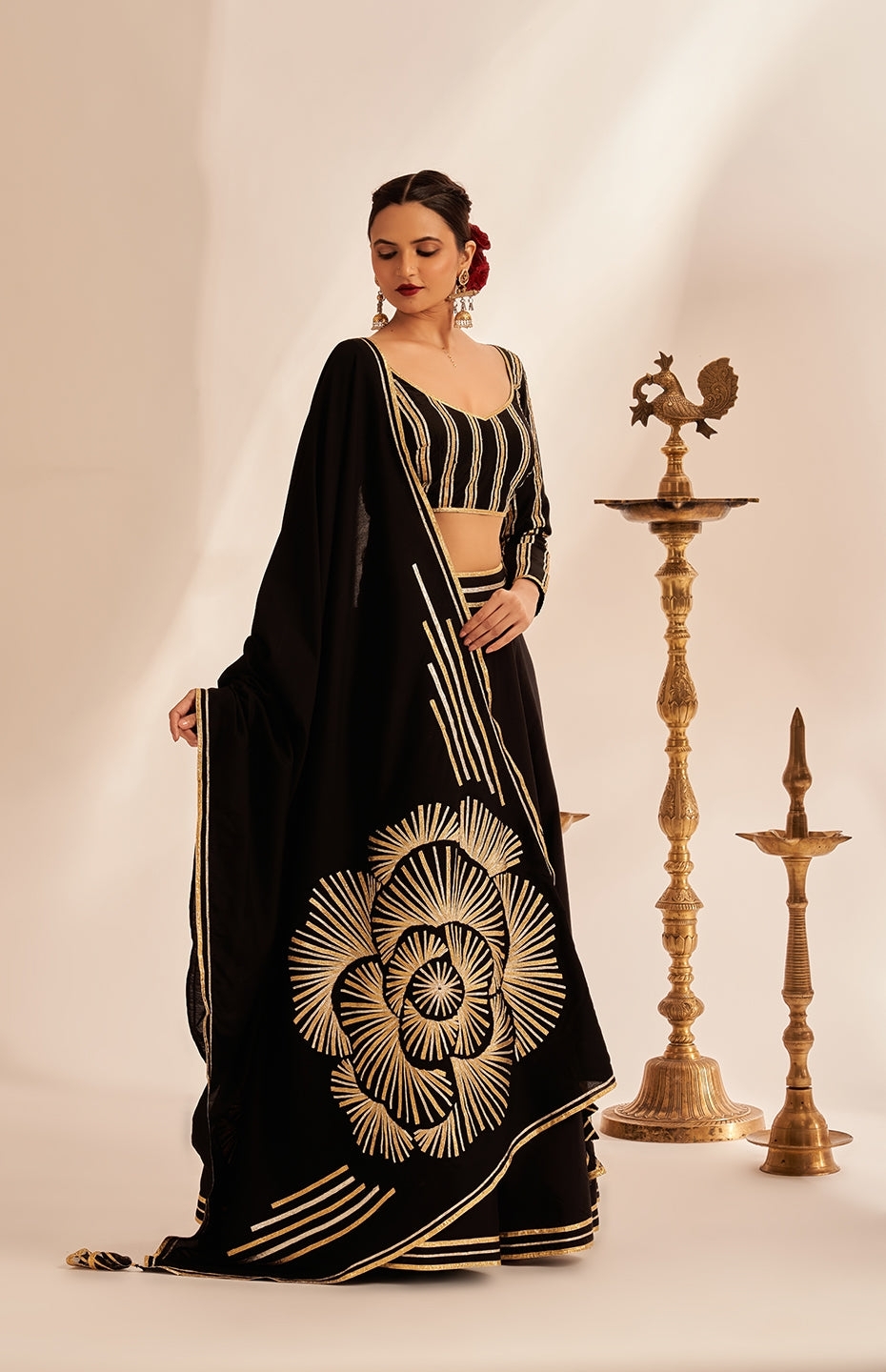 Black Rose Gota Dupatta