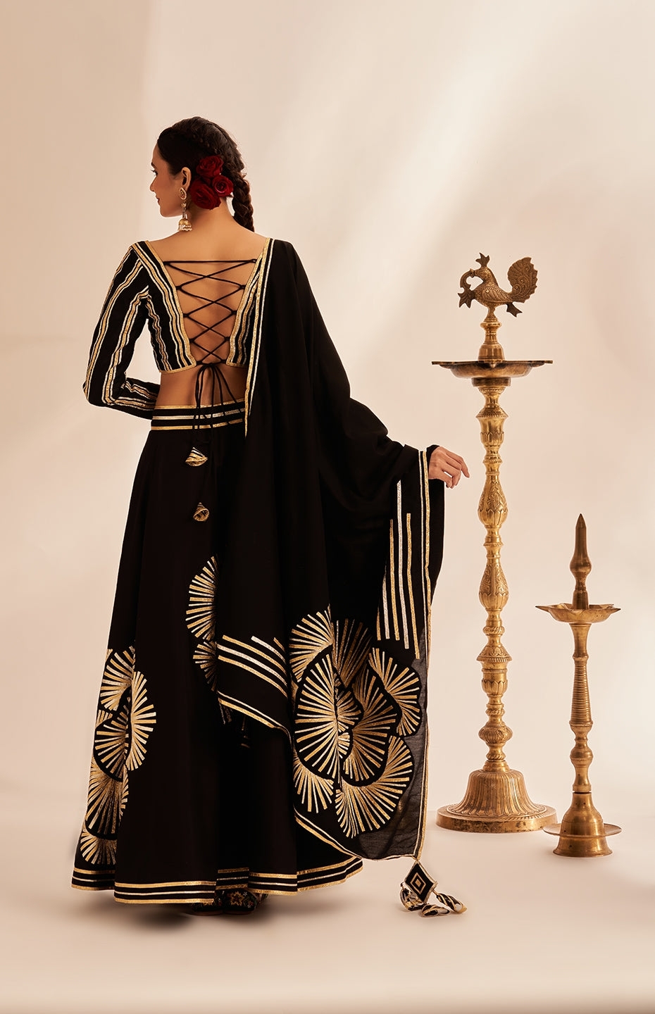 Black Rose Gota Dupatta