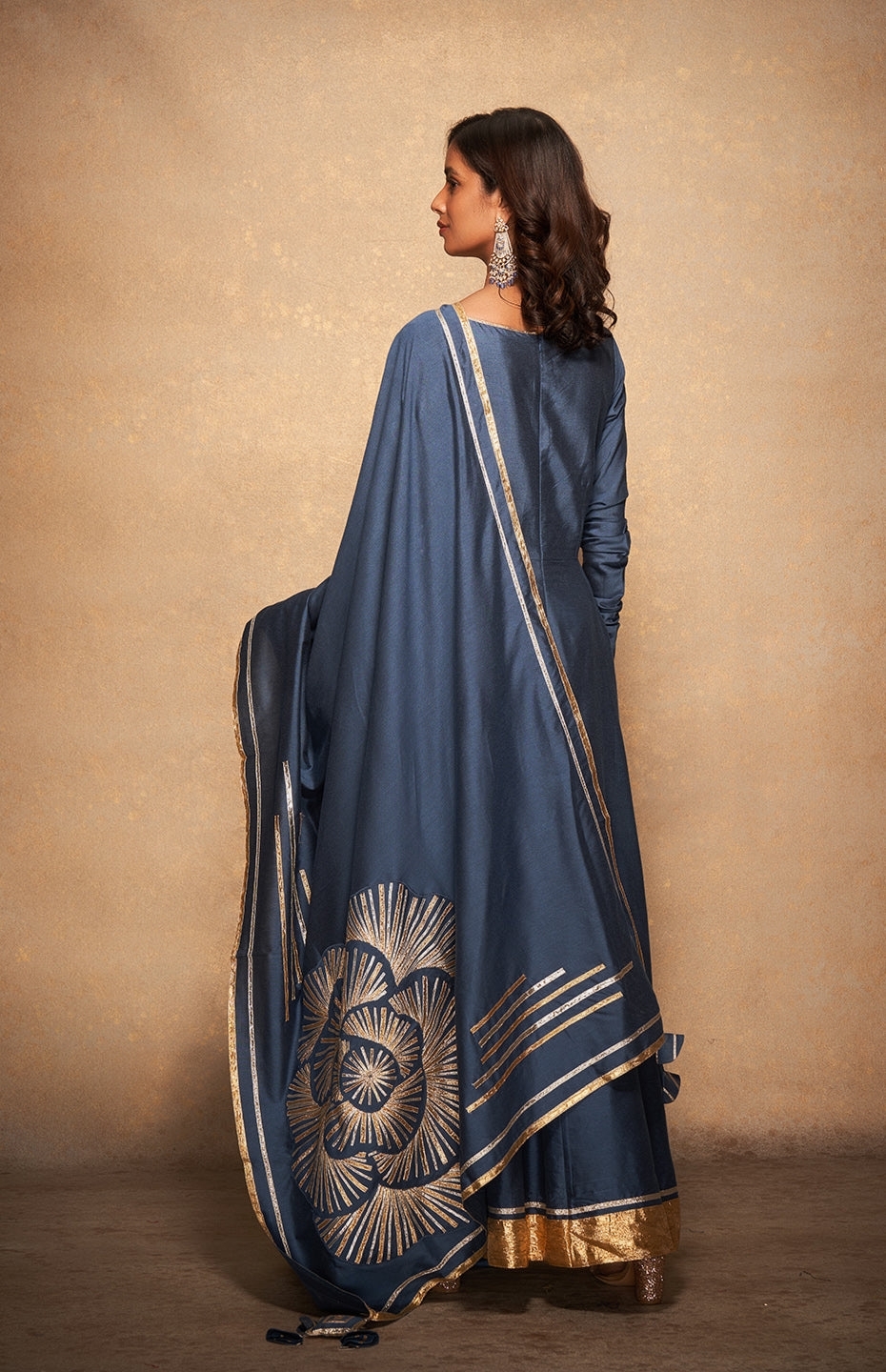 Blue Rose Gota Dupatta