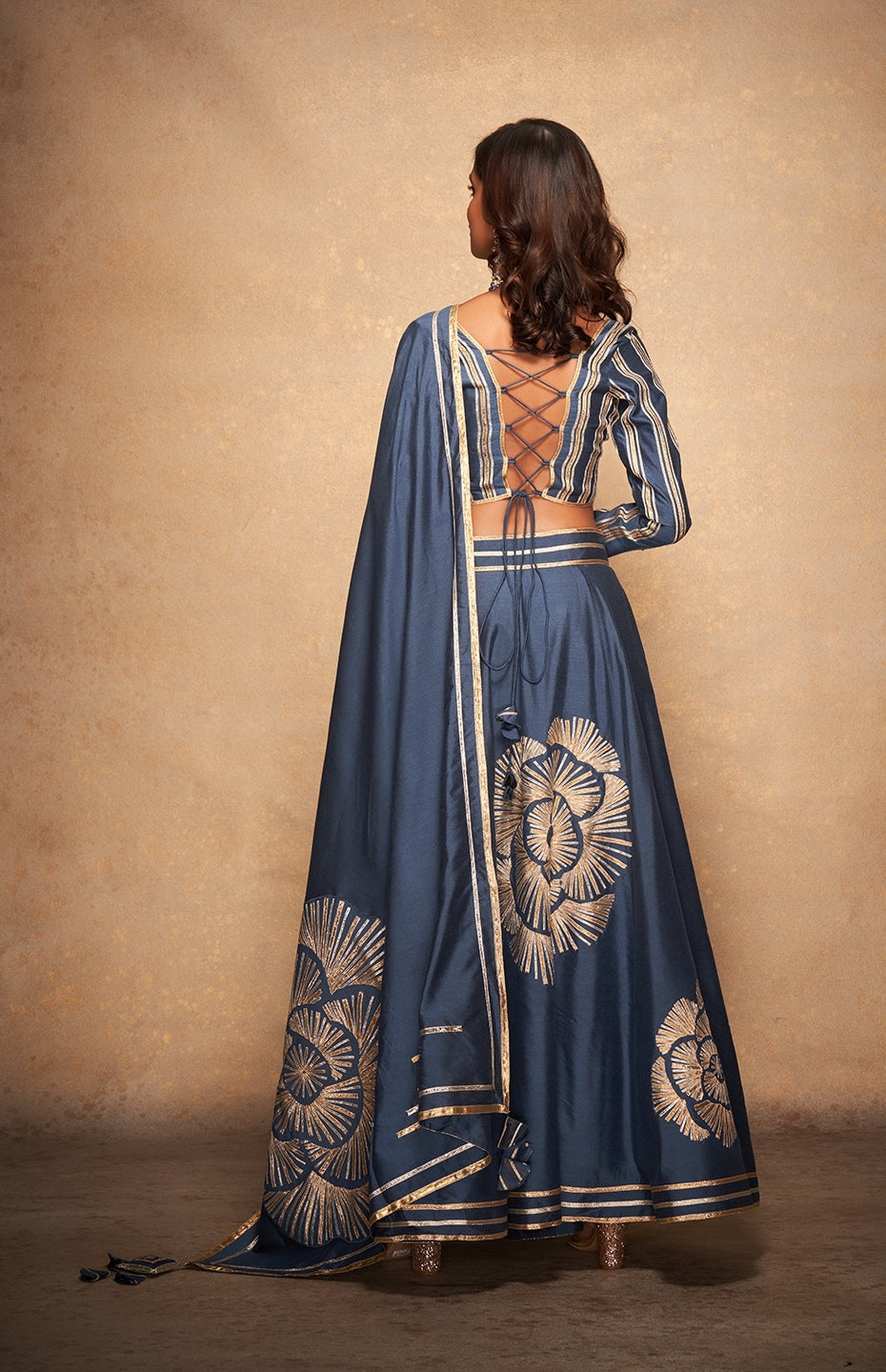 Blue Rose Gota Dupatta