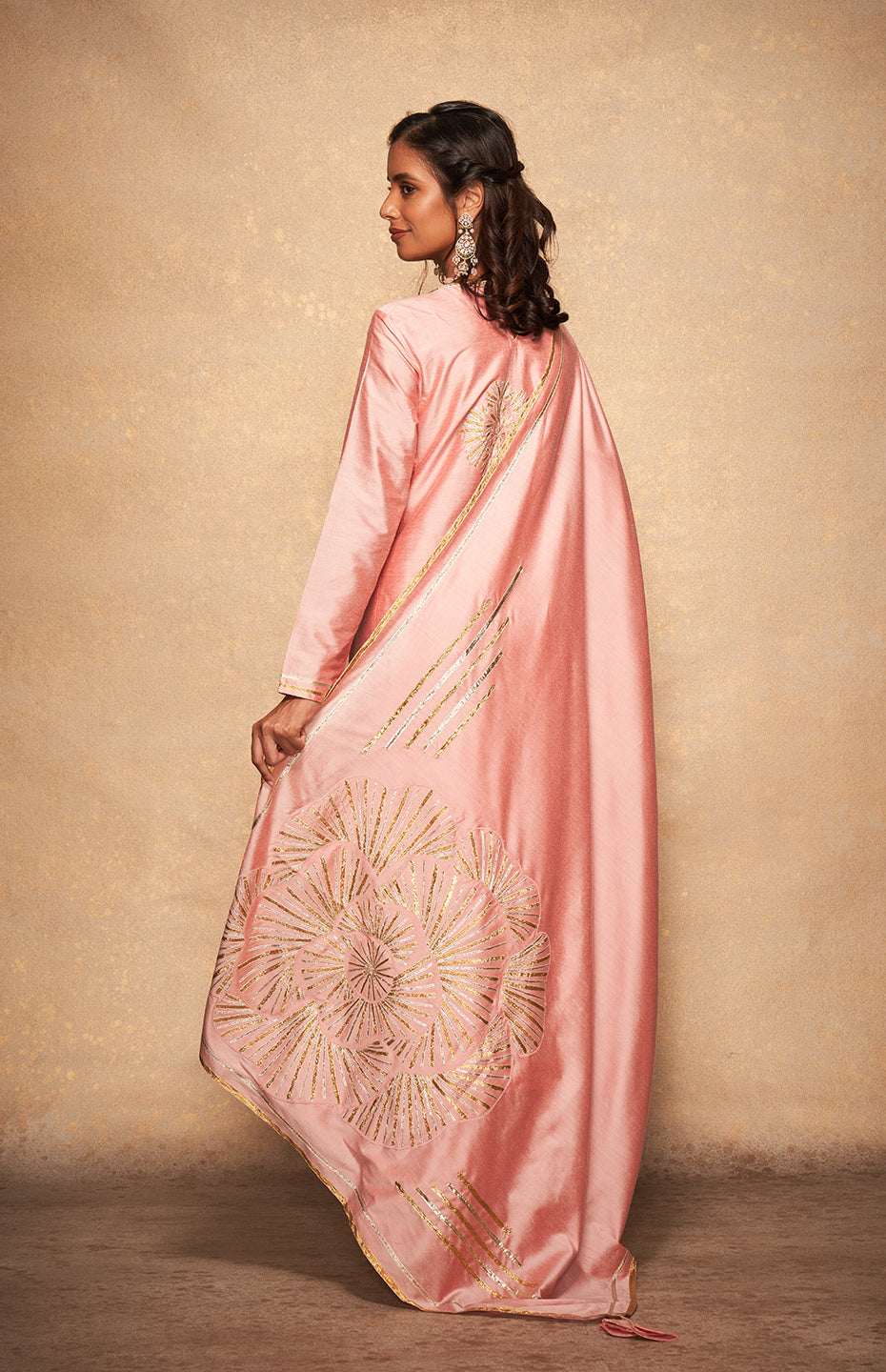Pink Rose Gota Dupatta