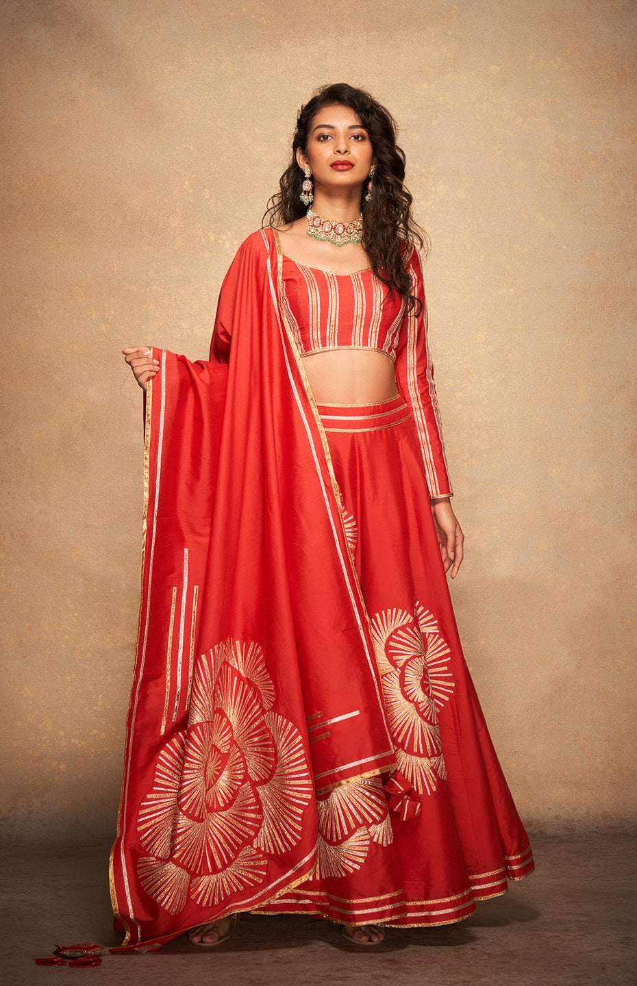 Red Rose Gota Dupatta