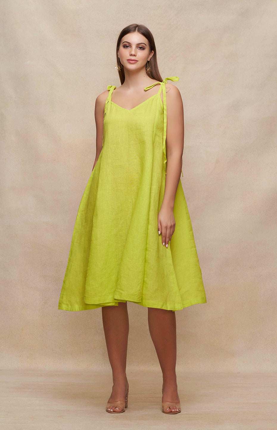 Green Singlet Linen Dress