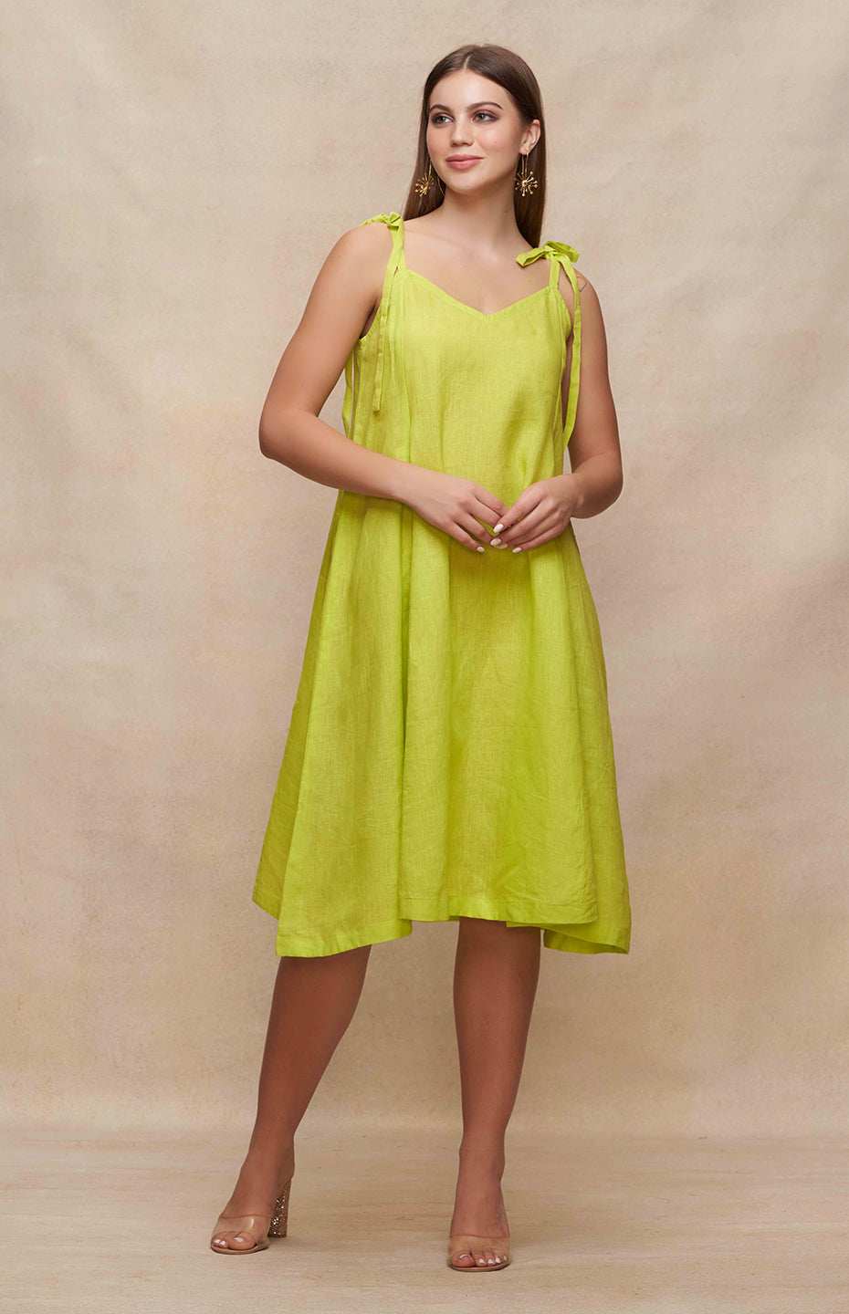 Green Singlet Linen Dress