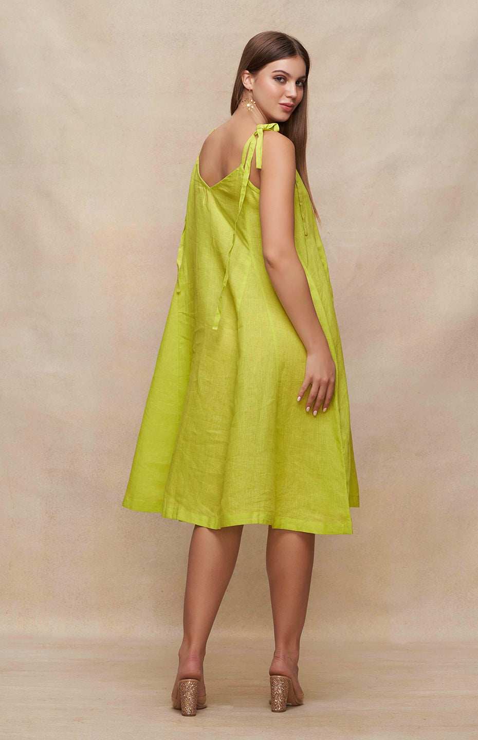 Green Singlet Linen Dress