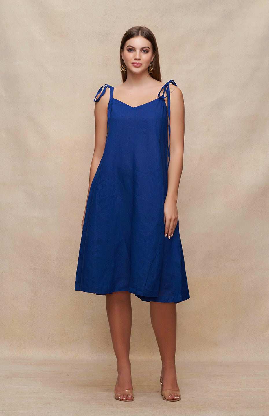 Navy Blue Singlet Linen Dress