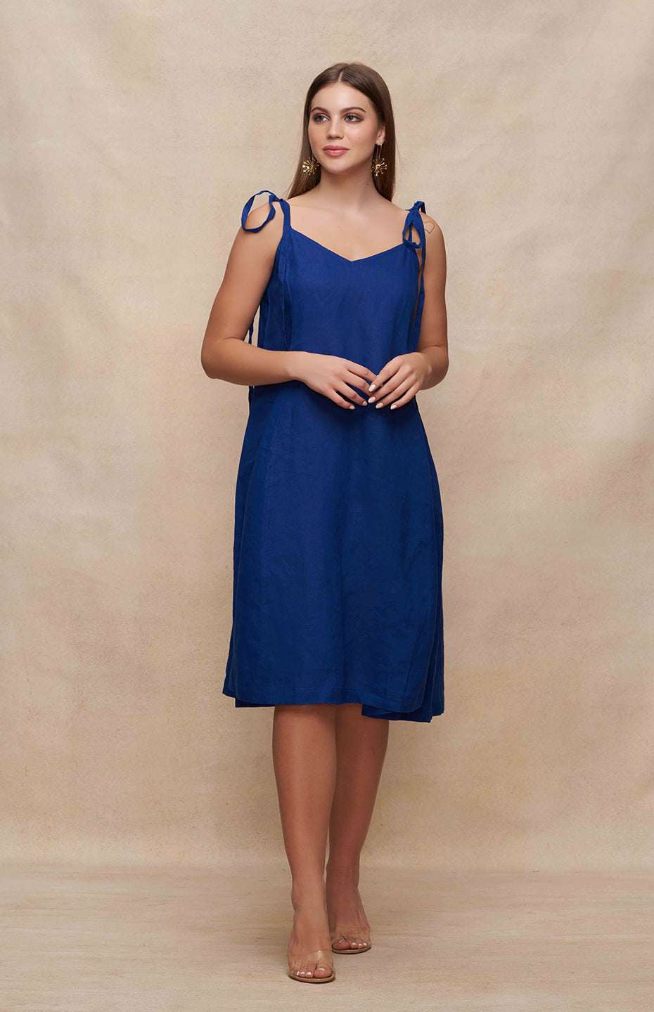 Navy Blue Singlet Linen Dress