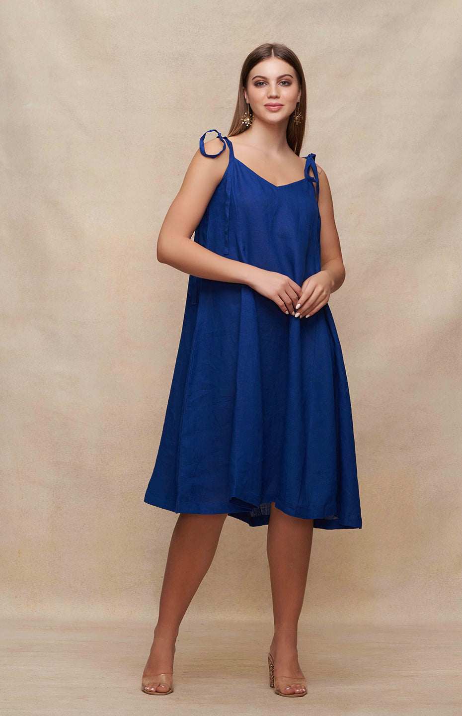 Navy Blue Singlet Linen Dress