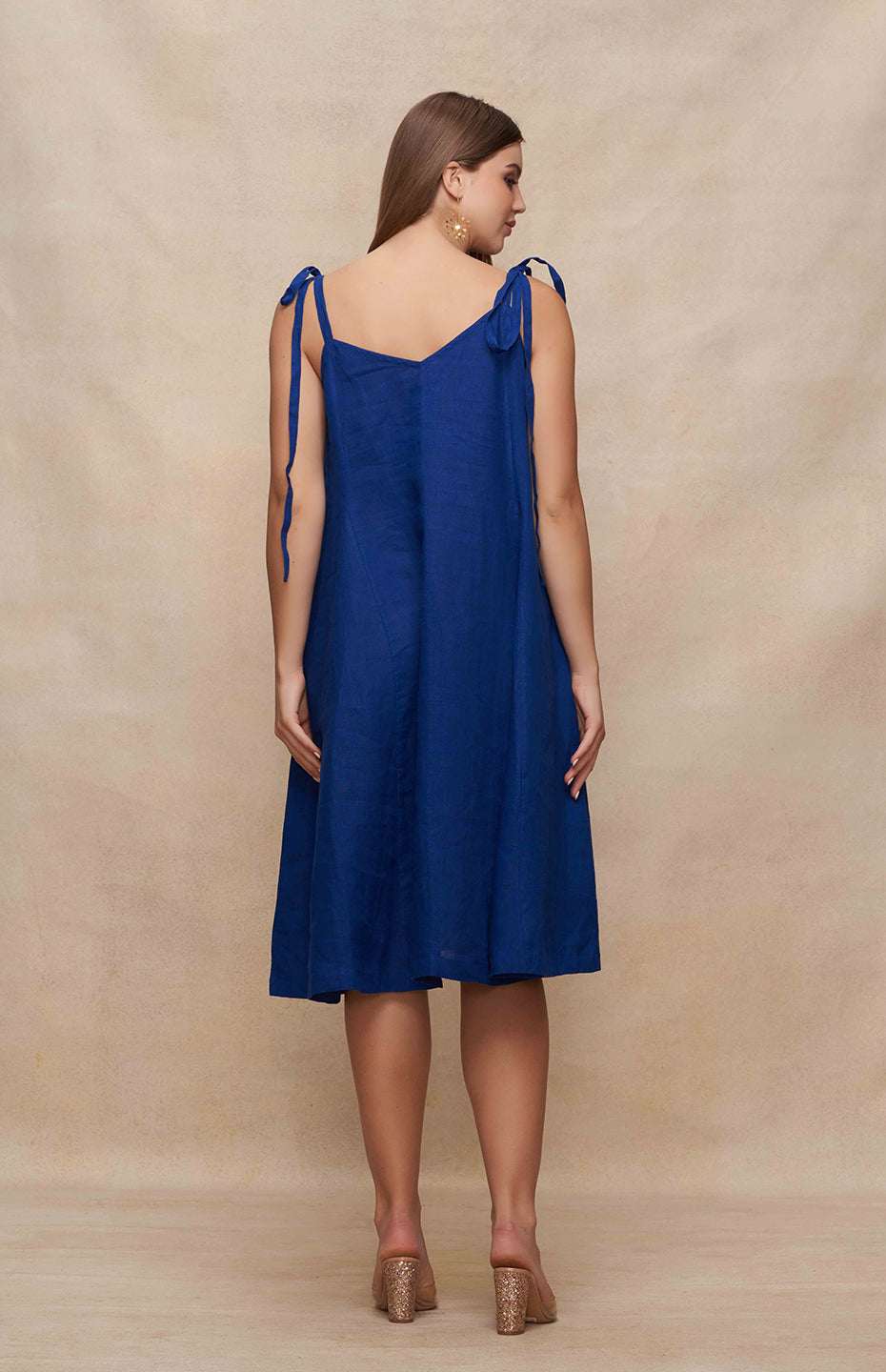 Navy Blue Singlet Linen Dress