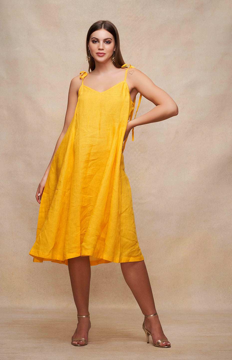 Yellow Singlet Linen Dress