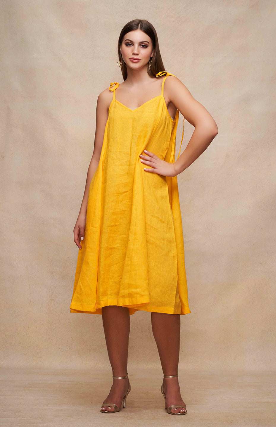 Yellow Singlet Linen Dress