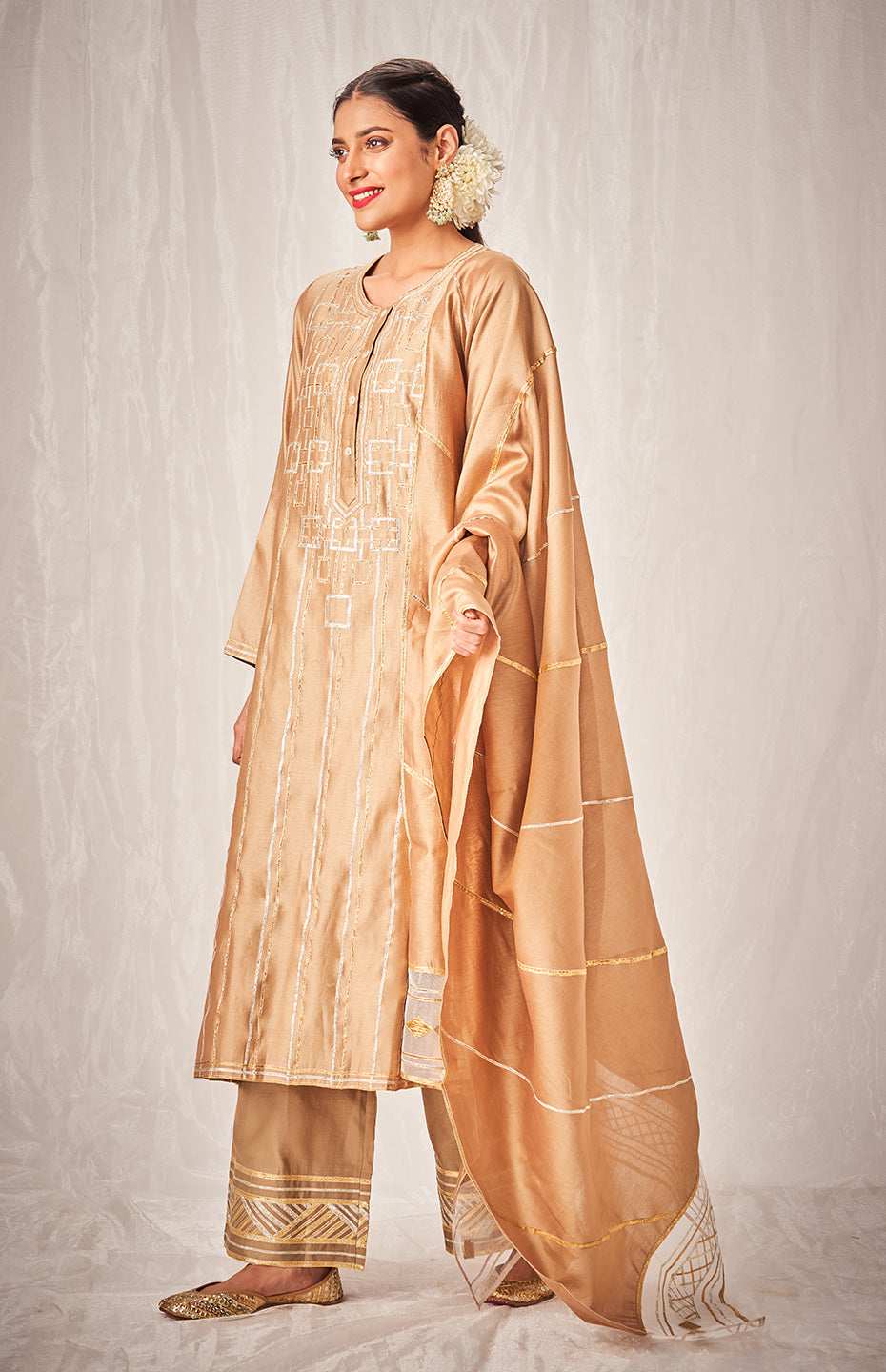 Antique Gold A Line Kurta