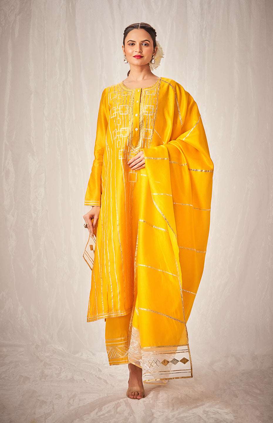 Mustard A Line Kurta