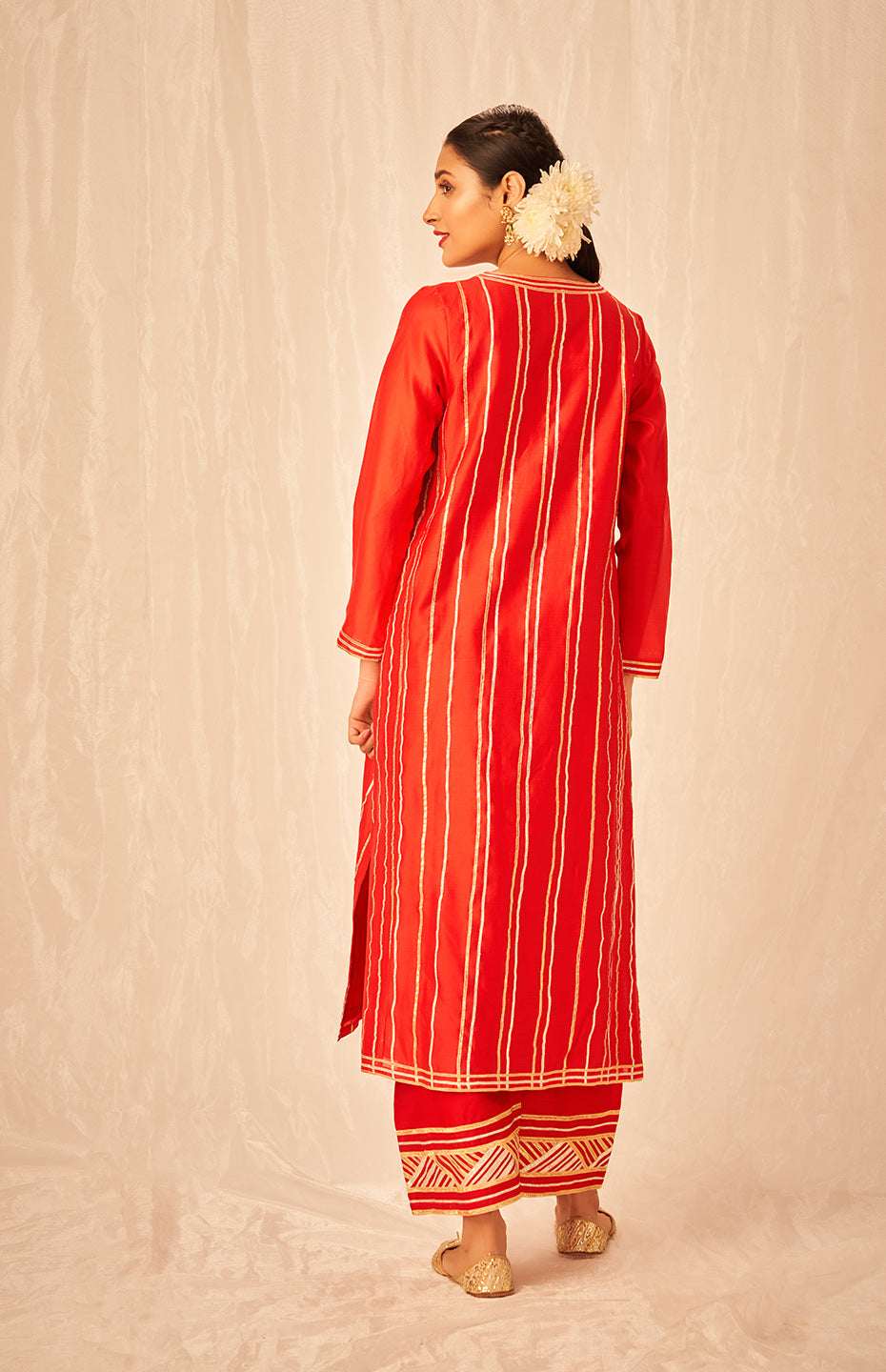 Red A Line Kurta