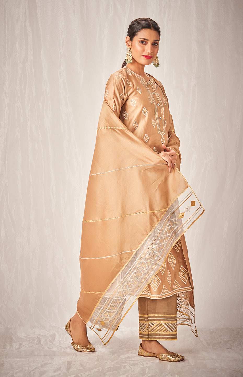 Antique Gold A Line Kurta