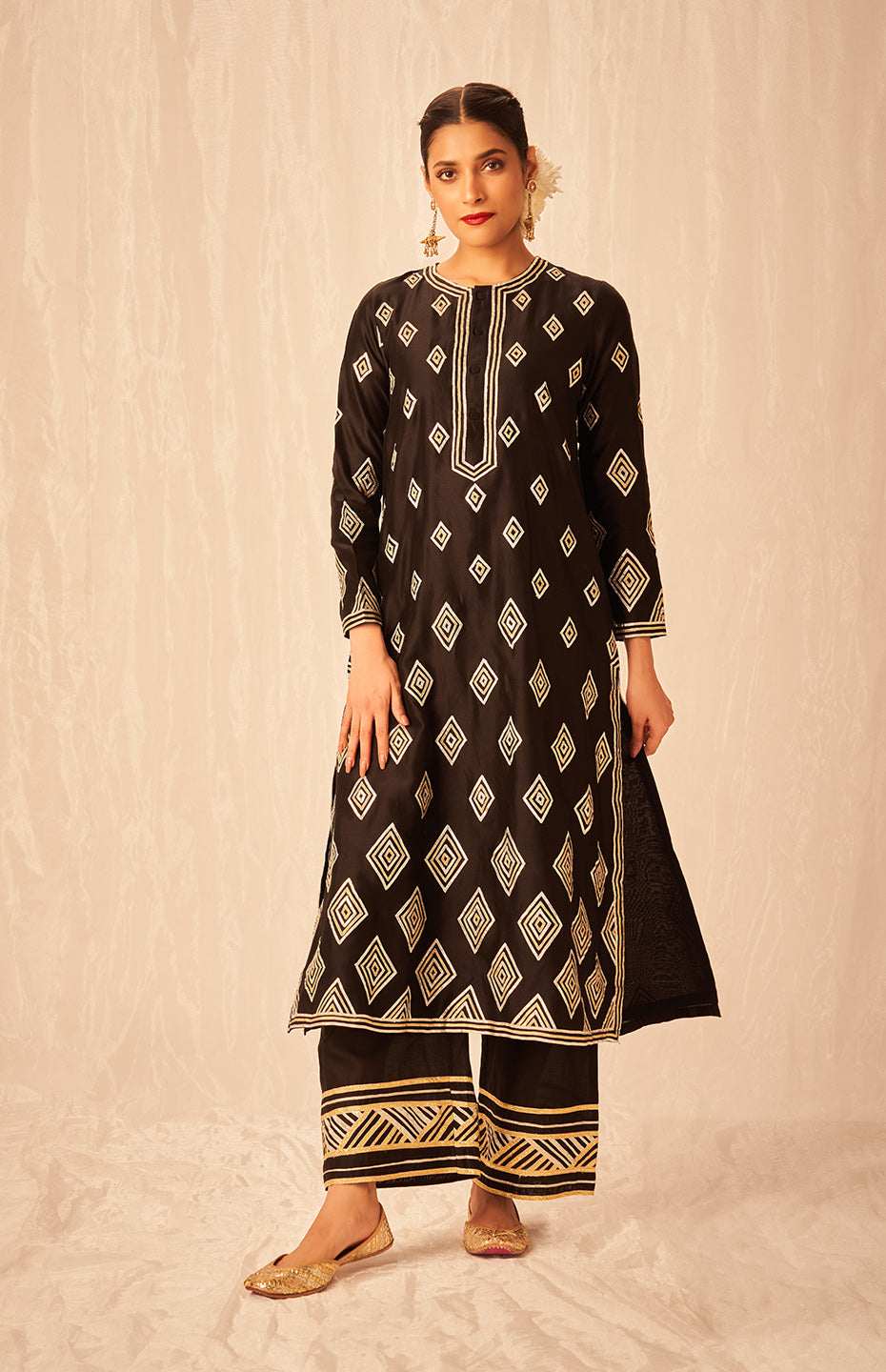 Black A Line Kurta