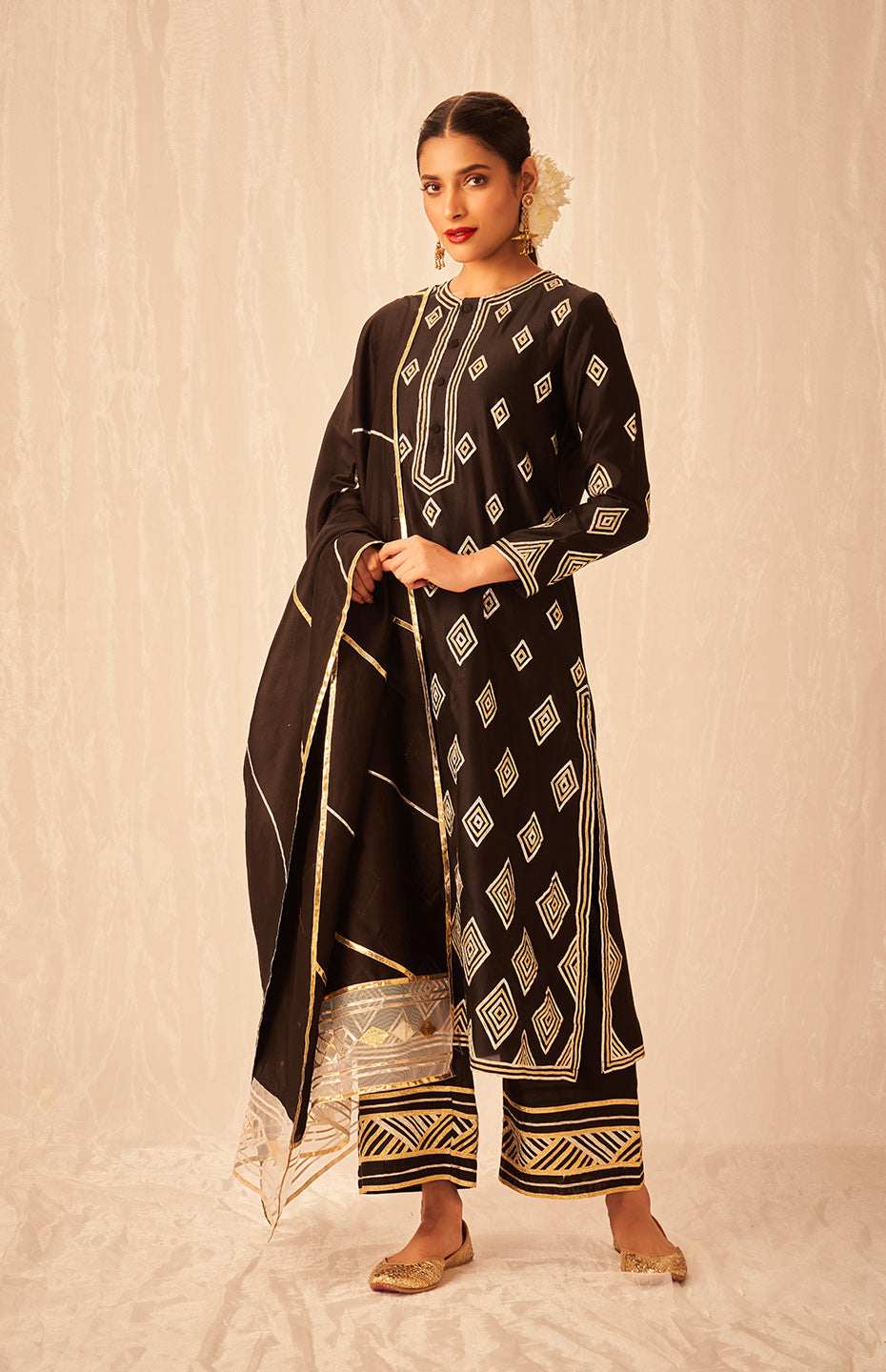 Black A Line Kurta
