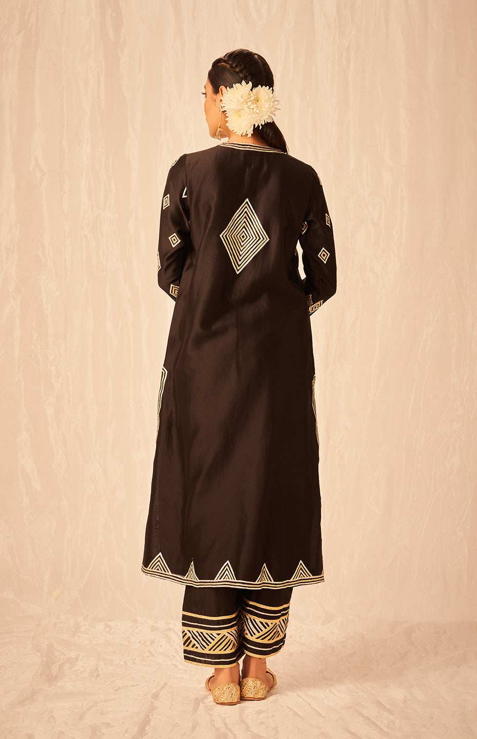 Black A Line Kurta