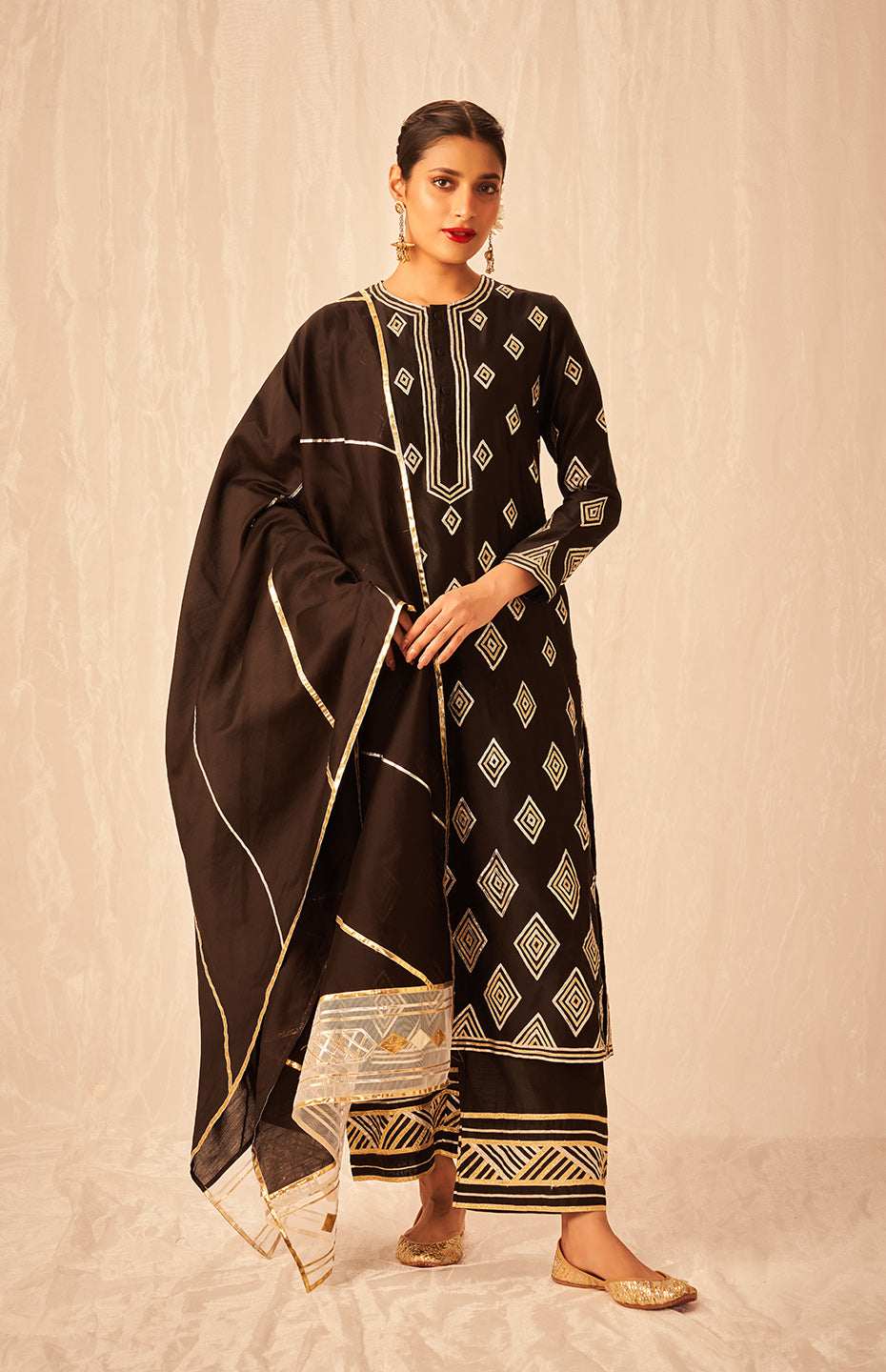 Black A Line Kurta