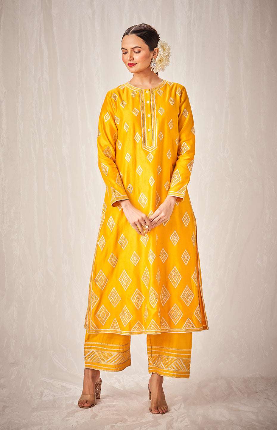 Mustard A Line Kurta