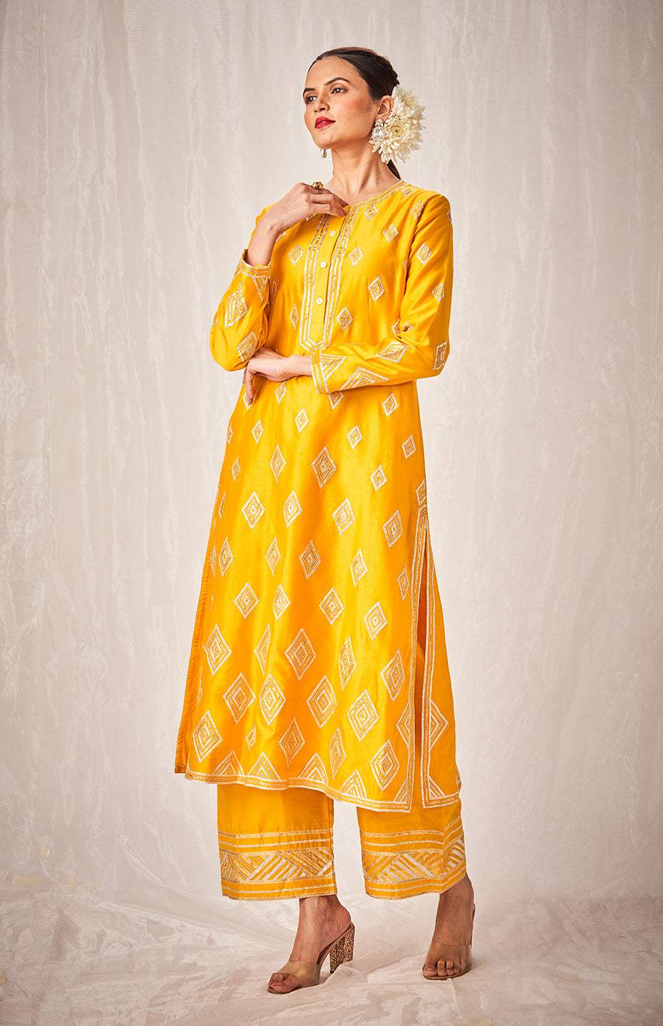 Mustard A Line Kurta
