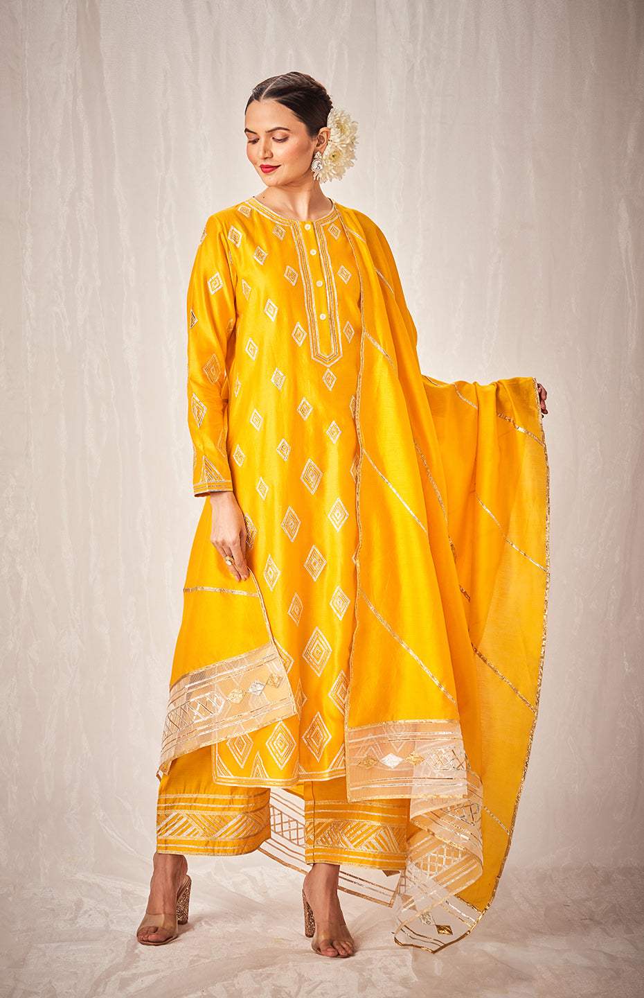 Mustard A Line Kurta