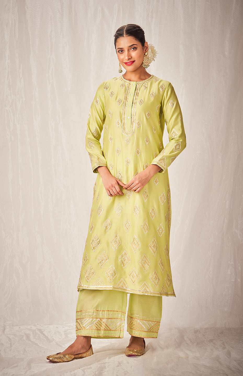 Pista Green A Line Kurta