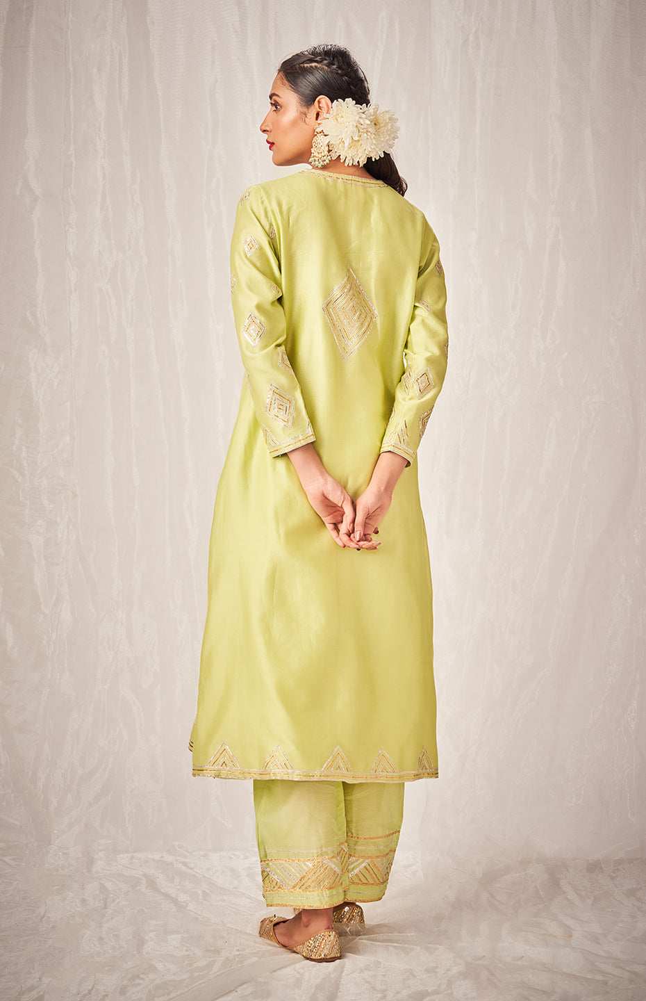 Pista Green A Line Kurta