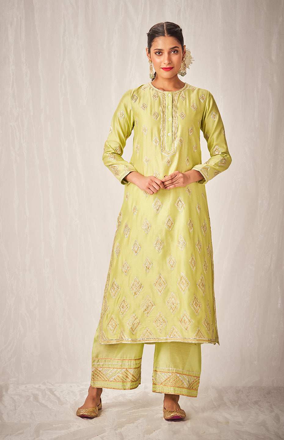 Pista Green A Line Kurta