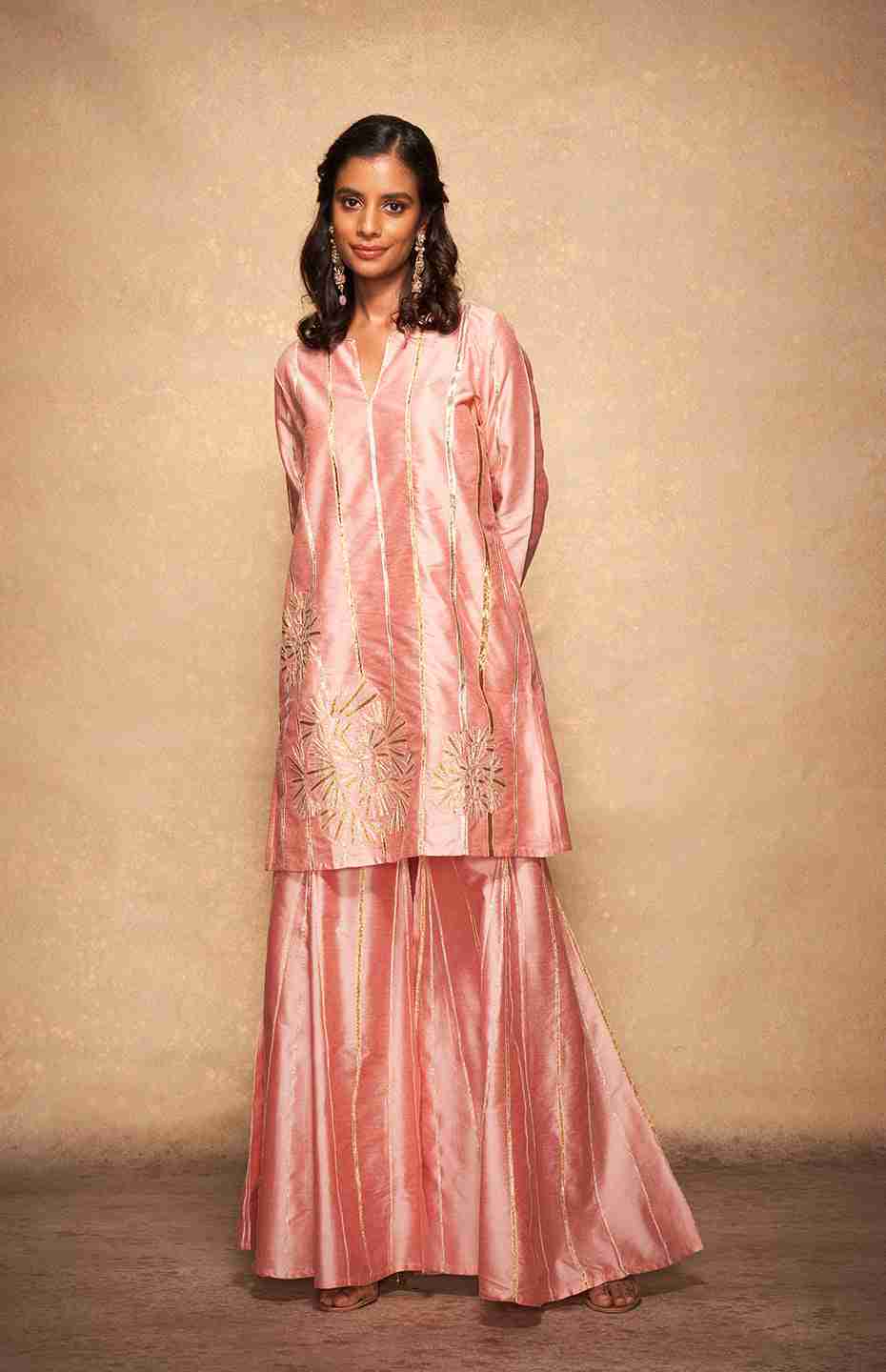 Pink Rose Gota Kurti