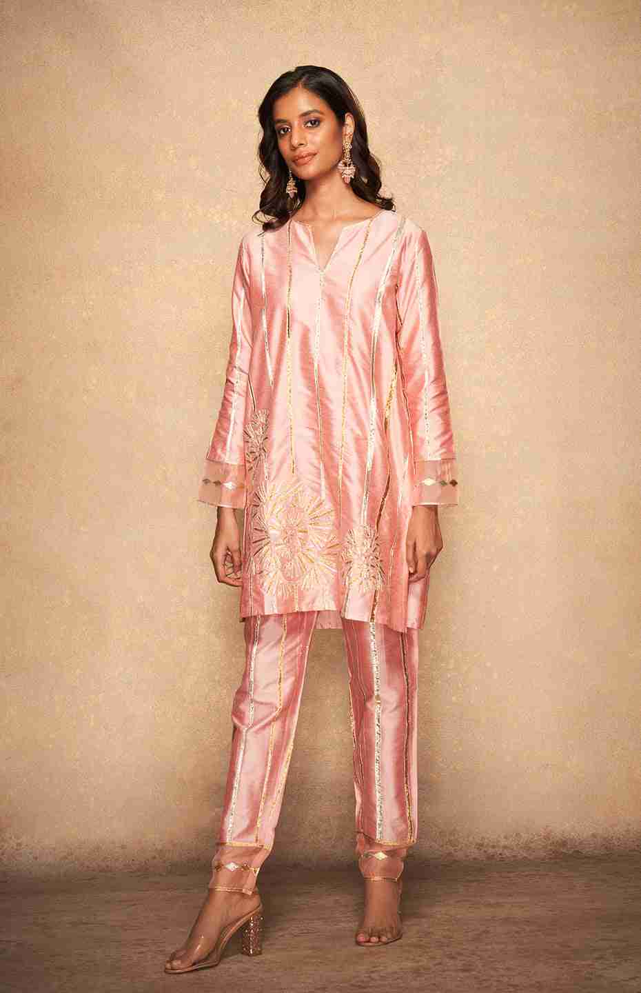 Pink Rose Gota Kurti