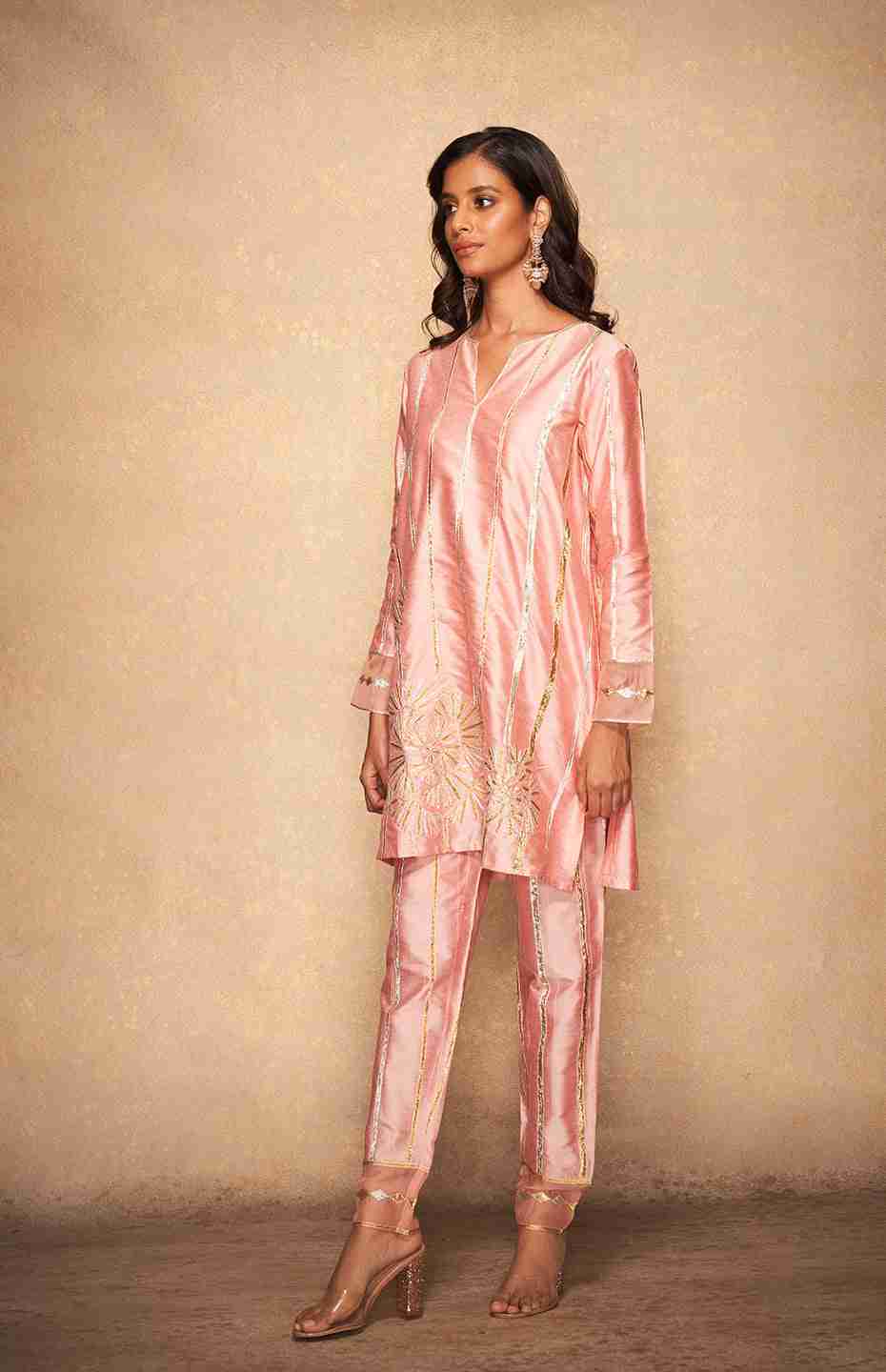 Pink Rose Gota Kurti