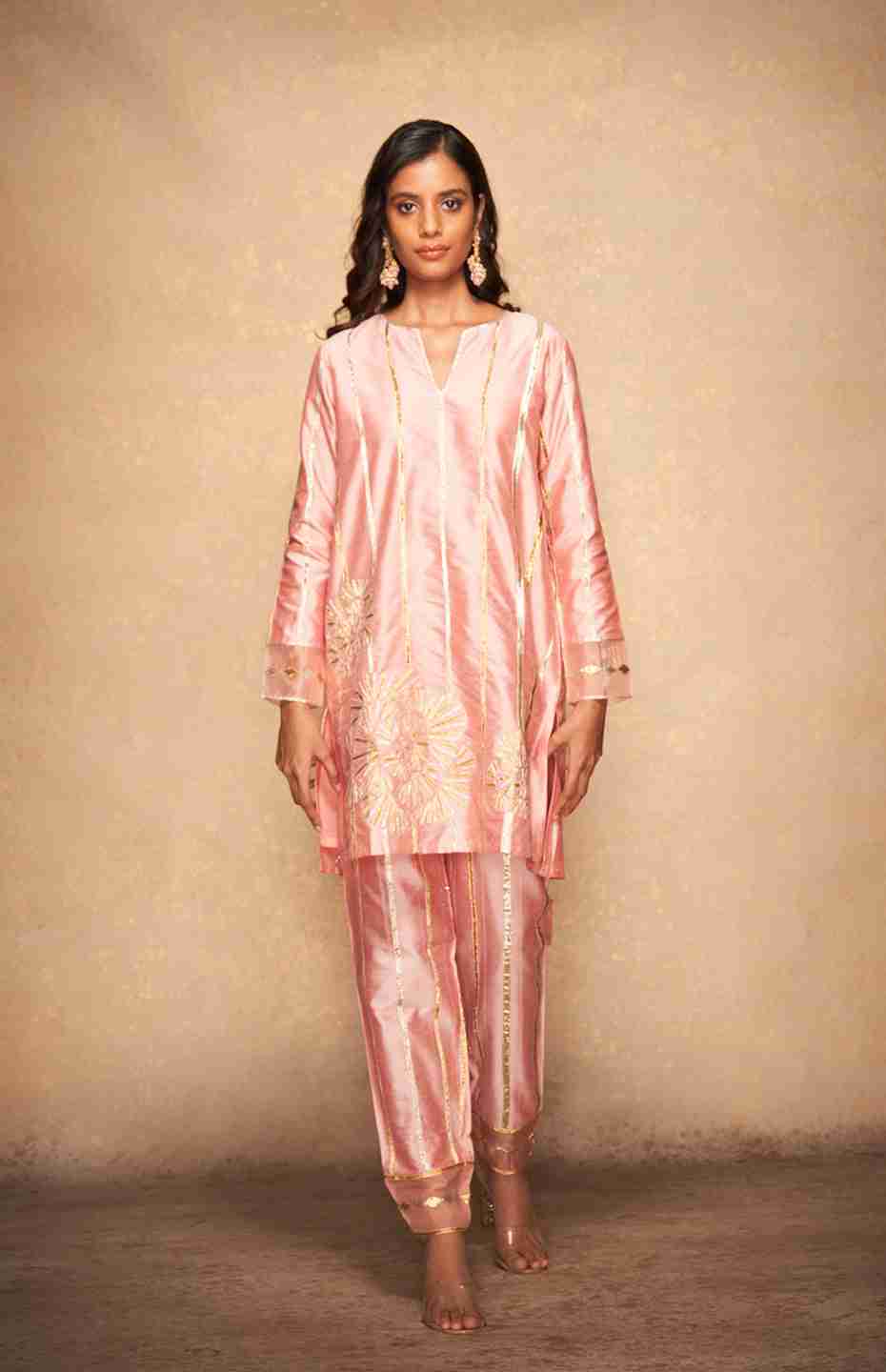 Pink Rose Gota Kurti