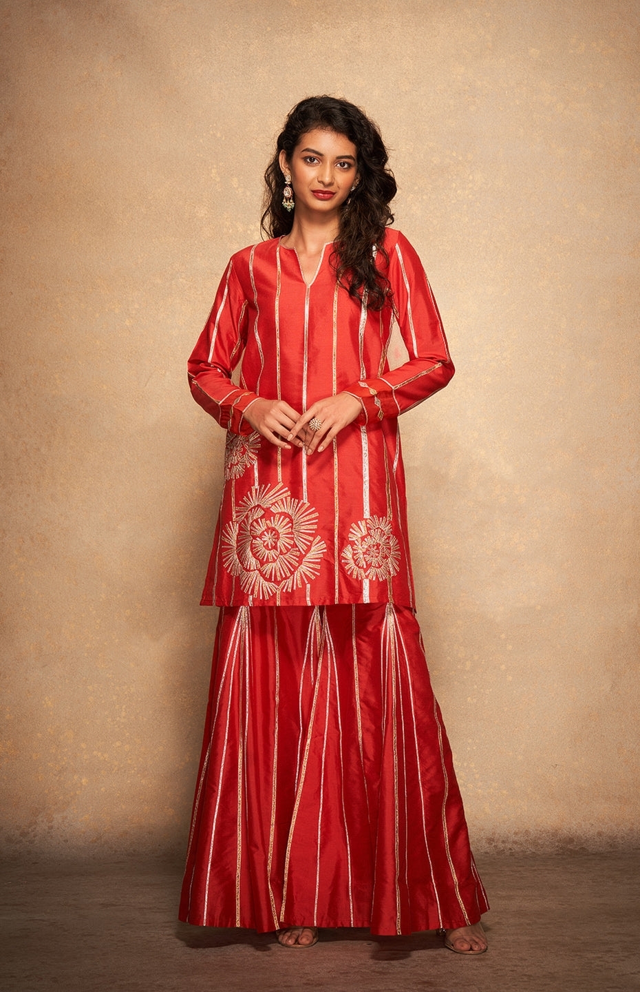 Red Rose Gota Kurti