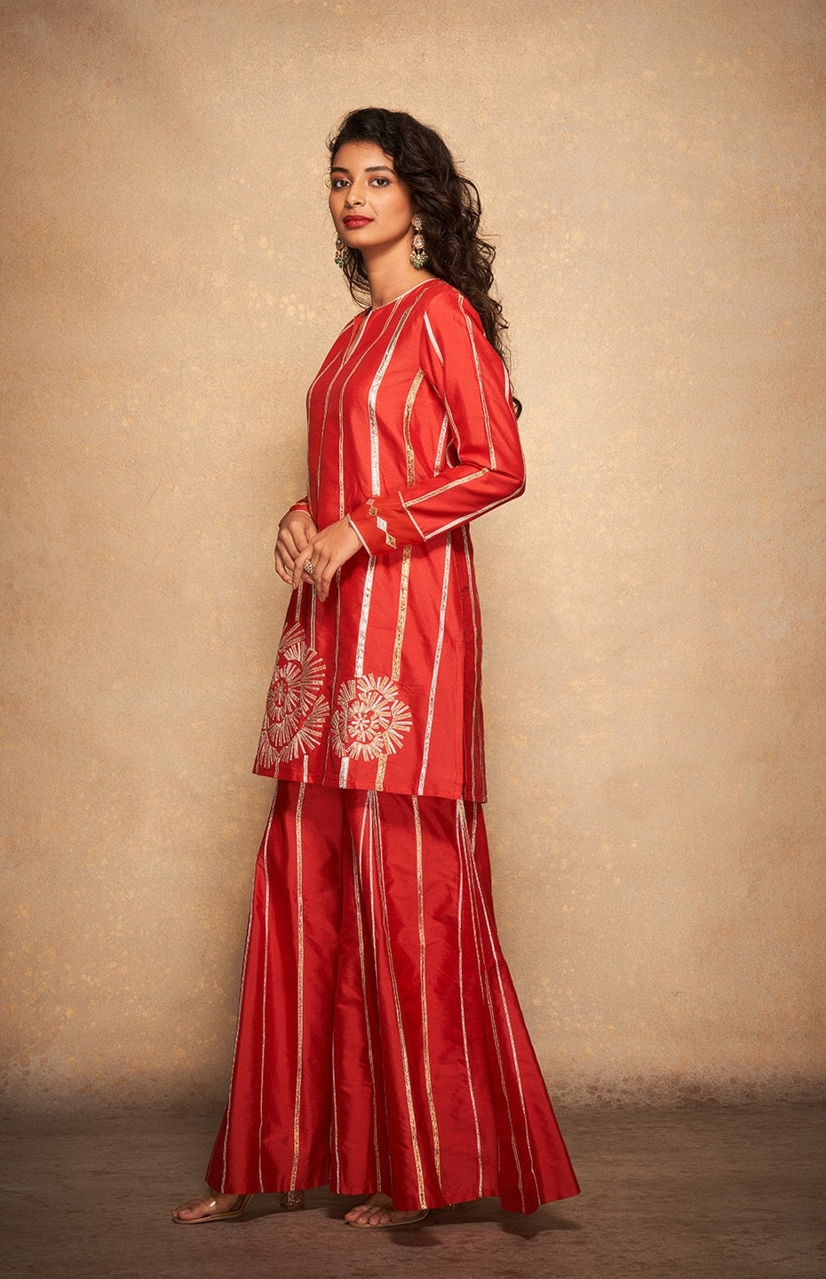 Red Rose Gota Kurti