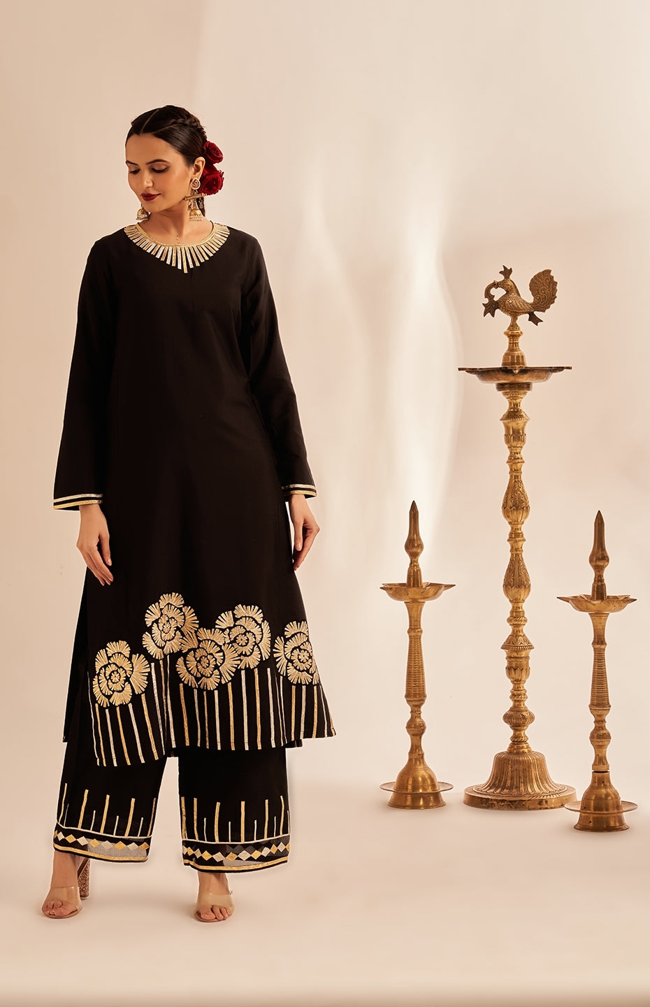 Black Rose Gota Kurta